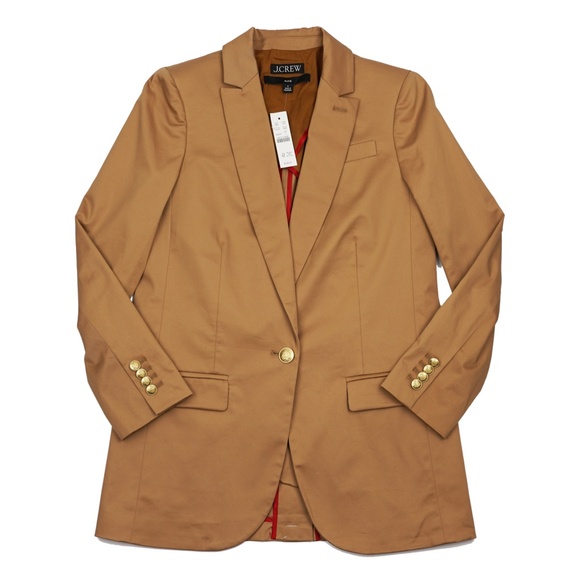 New JCREW Size 0 Alfie Blazer in Chino - $198 Camel AY707 - Picture 4 of 6